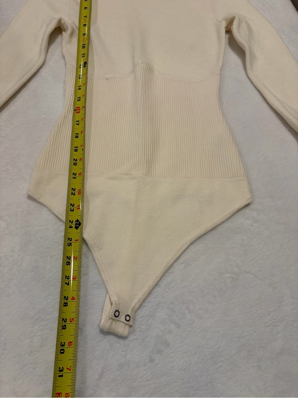Abercrombie & Fitch Ivory Sweater Knit Corset Bodysuit - Size Medium - Picture 6 of 10